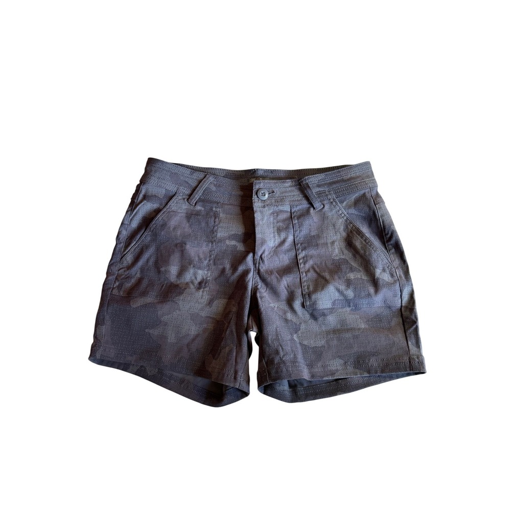 Prana Olivia Short Gravel Camo‎ Grey Hiking Outdoor 5" Inseam Women 6